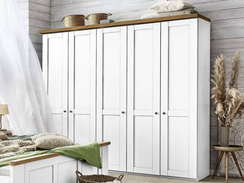 SANSIBAR Living Kleiderschrank Kleiderschrank SANSIBAR AALBORG BHT 250x216x58 cm weiß von SANSIBAR Living