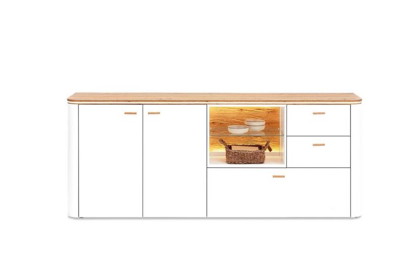 SANSIBAR Living Sideboard Sideboard SANSIBAR VISTRA BHT 210x85x42 cm weiß Kommode Bürokommode von SANSIBAR Living