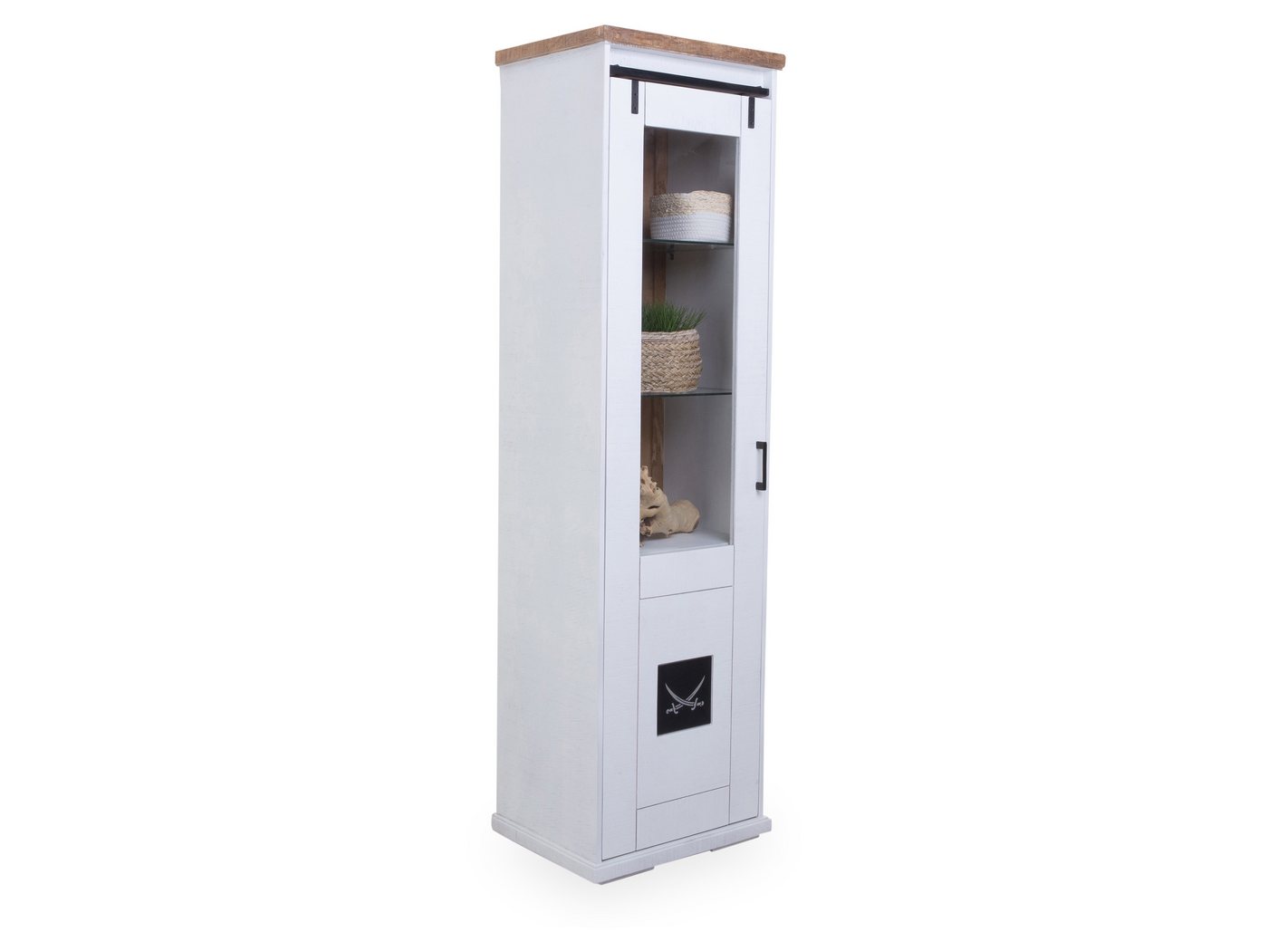 SANSIBAR Living Vitrine Vitrine SANSIBAR HALMSTAD BHT 57x200x45 cm weiß Glasschrank SANSIBAR Living Vitrine Vitrine SANSIBAR HALMSTAD BHT 57x200x45 cm weiß Glasschrank von SANSIBAR Living