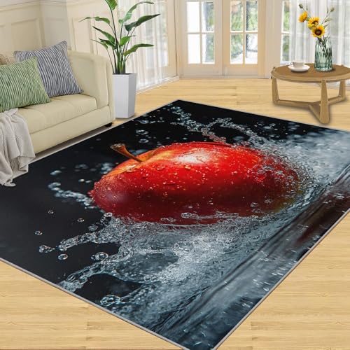 SANSJI Teppich, Obstteppich, 90 x 150 cm, rote Obstteppiche für Wohnzimmer, waschbare Teppiche für Schlafzimmer, Innenteppich, rutschfest und niedriger Flor, Sommergeschenke SANSJI Teppich, Obstteppich, 90 x 150 cm, rote Obstteppiche für Wohnzimmer, waschbare Teppiche für Schlafzimmer, Innenteppich, rutschfest und niedriger Flor, Sommergeschenke von SANSJI
