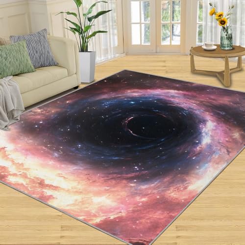 SANSJI Teppich, Weltraumlandschaft, Heimdekoration, 152 x 228 cm, Whirlpool-Wurmloch-Teppich für Wohnzimmer, waschbare Teppiche für Schlafzimmer, Innenbereich, rutschfest, niedriger Flor, kosmischer SANSJI Teppich, Weltraumlandschaft, Heimdekoration, 152 x 228 cm, Whirlpool-Wurmloch-Teppich für Wohnzimmer, waschbare Teppiche für Schlafzimmer, Innenbereich, rutschfest, niedriger Flor, kosmischer von SANSJI