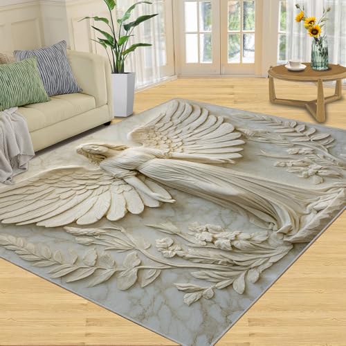 SANSJI Teppich – Engel-Mädchen-Heimdekoration, 152 x 452 cm, 3D-Relief-Mädchen-Teppiche für Wohnzimmer, waschbare Teppiche für Schlafzimmer, Innenbereich, rutschfest, niedriger Flor, Geschenke im SANSJI Teppich – Engel-Mädchen-Heimdekoration, 152 x 452 cm, 3D-Relief-Mädchen-Teppiche für Wohnzimmer, waschbare Teppiche für Schlafzimmer, Innenbereich, rutschfest, niedriger Flor, Geschenke im von SANSJI