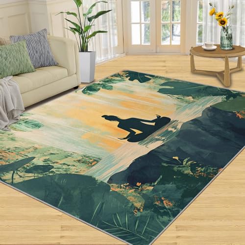 SANSJI Teppich – Meditations-Heimdekoration, 60 x 90 cm, Natur-Yoga-Teppiche für den Eingangsbereich, waschbare Teppiche für Schlafzimmer, rutschfester Teppich, weich und niedriger Flor, tropische SANSJI Teppich – Meditations-Heimdekoration, 60 x 90 cm, Natur-Yoga-Teppiche für den Eingangsbereich, waschbare Teppiche für Schlafzimmer, rutschfester Teppich, weich und niedriger Flor, tropische von SANSJI