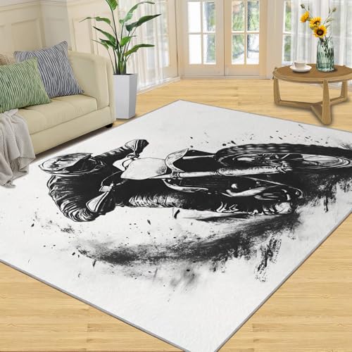 SANSJI Teppich – Motocross-Heimdekoration und Geschenke, Extremsport-Teppich für Wohnzimmer, waschbare Teppiche für Schlafzimmer, rutschfester Teppich, niedriger Flor und pflegeleicht, Illustration von SANSJI