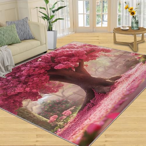 SANSJI Teppich – Rosa Mädchen Home Decor 90 x 150 cm, Fantasie-Baum-Teppiche für Wohnzimmer, waschbare Teppiche für Schlafzimmer, Innenbereich, rutschfest, niedriger Flor, romantische Bäume Geschenke SANSJI Teppich – Rosa Mädchen Home Decor 90 x 150 cm, Fantasie-Baum-Teppiche für Wohnzimmer, waschbare Teppiche für Schlafzimmer, Innenbereich, rutschfest, niedriger Flor, romantische Bäume Geschenke von SANSJI