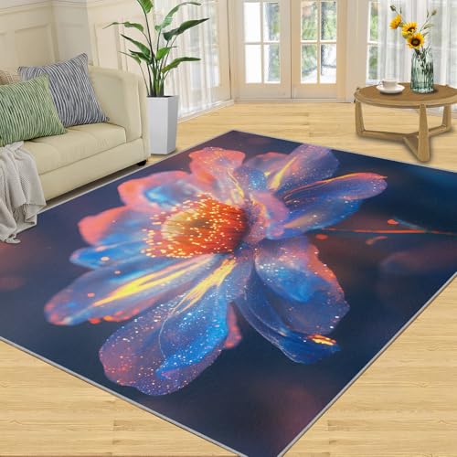 SANSJI Teppich mit Blumen, Heimdekoration und Geschenke, 152 x 228 cm, blühende florale Teppiche für den Eingangsbereich, waschbare Teppiche für Schlafzimmer, rutschfester Teppich, weich und niedriger von SANSJI