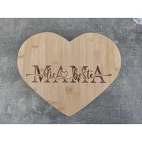 Schneidebrett Herzform Muttertag Mama 3 Versionen von SANTA3D