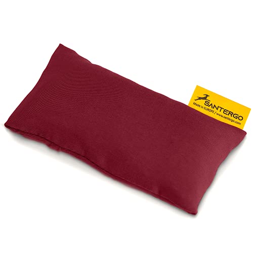 SANTERGO Mauspad Handgelenkauflage - ergonomische Handballenauflage aus Bio-Hirsespreu mit abnehmbarer Hülle, Anti-Sehnenscheidenprobleme für die Computer Maus, Mousepad, Wrist Rest in Bordeaux von SANTERGO
