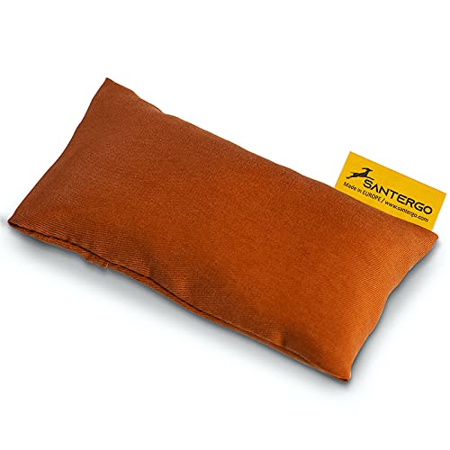 SANTERGO Mauspad Handgelenkauflage - ergonomische Handballenauflage aus Bio-Hirsespreu mit abnehmbarer Hülle, Anti-Sehnenscheidenprobleme für die Computer Maus, Mousepad, Wrist Rest in Cognac Farben von SANTERGO