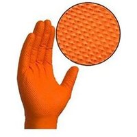 Karton mit 50 orangen Nitrilhandschuhen puderfrei beflockt xl GD26OE von SANTEX