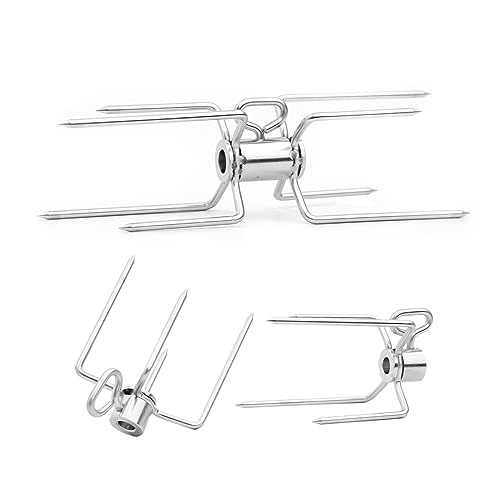 SANTOS Edelstahl Doppel-Fleischklammer & Fleischklammern Paket - für Drehspieße mit Ø8-10mm -1x Vierkant Doppel-Forken & 2x Fleischklammern für Drehspieß SANTOS Edelstahl Doppel-Fleischklammer & Fleischklammern Paket - für Drehspieße mit Ø8-10mm -1x Vierkant Doppel-Forken & 2x Fleischklammern für Drehspieß von SANTOS