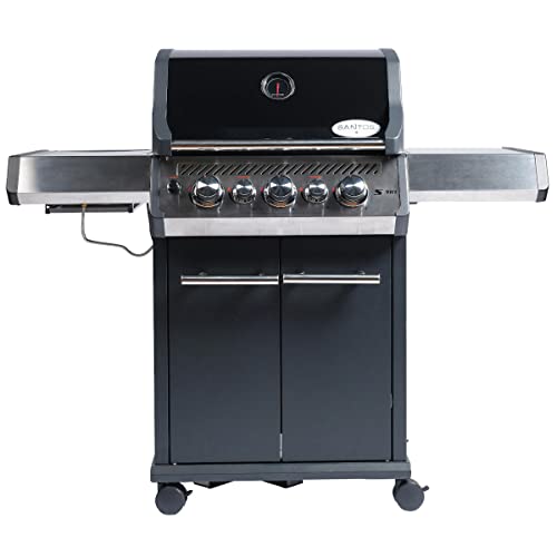 SANTOS Gasgrill S-318 schwarz - 3 Hauptbrenner, 800 °C Grillzone, Heckbrenner/Backburner, Gussgrillroste - inkl. Drehspieß, Rostheber & Silikonablage SANTOS Gasgrill S-318 schwarz - 3 Hauptbrenner, 800 °C Grillzone, Heckbrenner/Backburner, Gussgrillroste - inkl. Drehspieß, Rostheber & Silikonablage von SANTOS