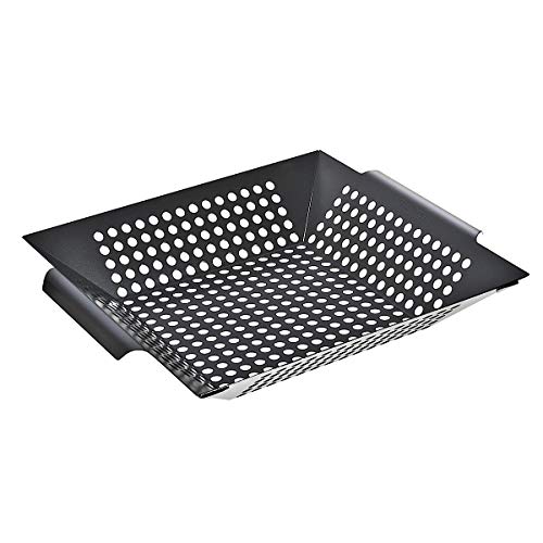 SANTOS Grillkorb/Gemüsekorb - Schwarz - 30,5x30,5x6cm - Grillwok für Tofu, Käse, Gemüse, Fleisch & Co. - Stahl-Grillkorb - Vegetarisch & Vegan Grillen SANTOS Grillkorb/Gemüsekorb - Schwarz - 30,5x30,5x6cm - Grillwok für Tofu, Käse, Gemüse, Fleisch & Co. - Stahl-Grillkorb - Vegetarisch & Vegan Grillen von SANTOS