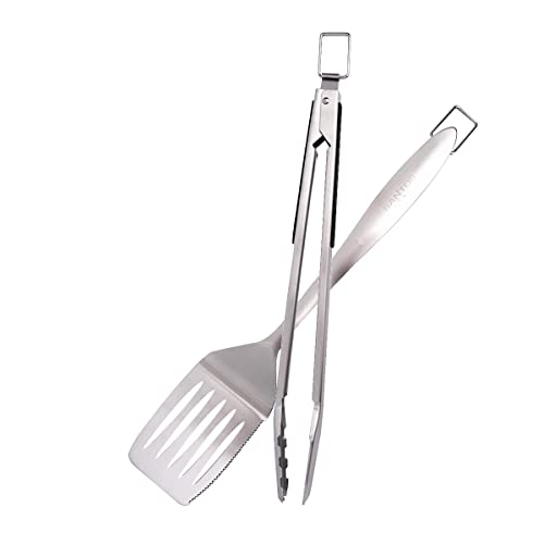 SANTOS Präzisions Edelstahl Grillbesteck-Set 2-TLG - Grillzange & Grillwender - 2er BBQ Geschenkset - BBQ-Besteck - hochwertiges massives Grillbesteck SANTOS Präzisions Edelstahl Grillbesteck-Set 2-TLG - Grillzange & Grillwender - 2er BBQ Geschenkset - BBQ-Besteck - hochwertiges massives Grillbesteck von SANTOS