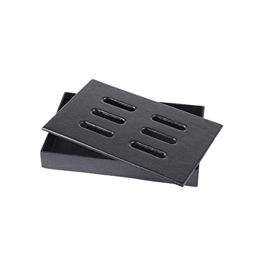 SANTOS Räucherbox - Smokerbox für Gasgrill & Kohlegrill - 20,5x13x3,5cm - Massive Gusseisen-Smokebox - Räuchern auf dem Grill - Low & Slow - Smokebox von SANTOS