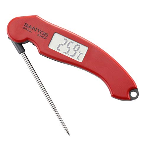 SANTOS klappbares BBQ Thermometer - Digital-Grillthermometer - Einstich-Thermometer - exakte Messergebnisse - Ideal für Low and Slow, Smoken, Grillen von SANTOS