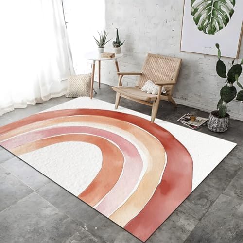 Aquarell Clipart Rainbow Theme Für Weiche Rosa Bodenmatte Gedruckt Großer Teppich, Kurzer Stapelwaschmaschine Teppiche Für Schlafzimmer Esszimmer Nicht -Schuppen -Teppich, von SANTPOT