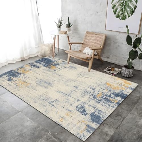 Bereich Teppich Blue Lounge Teppiche, Teppich Innenteppich Antique Abstrakte Kunsttextur Design Großer Teppich Teppich Atmungsaktiv Und Weich Für Schlafzimmer Küchen Schlafsaal, von SANTPOT