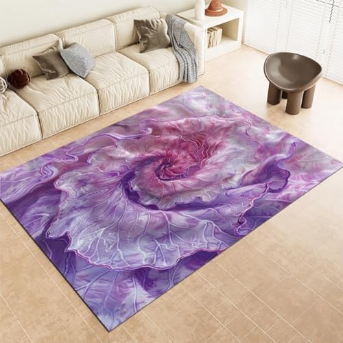 SANTPOT Lila; Lila Spirale Abstrakte Blume Esszimmer Teppichmatte Große Kleine Küche Dicke Weiche Berührung Kurzer Haufen Schlafzimmer Schlafzimmer Teppich Flur Läufer Teppiche, von SANTPOT