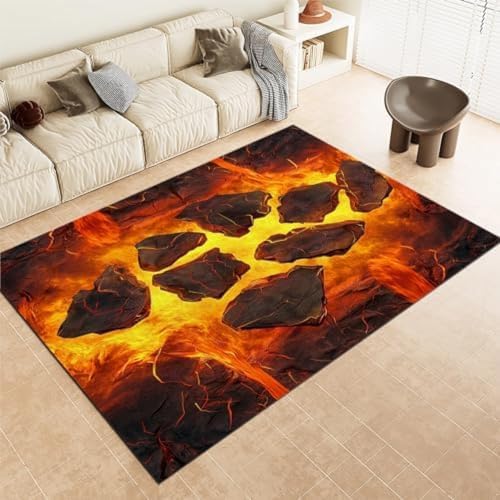 Orange Fläche Teppiche Fantasie Brennen Lava Maschinenwaschbar Teppich Weich, Orange Fläche Teppiche Fantasie Brennen Lava Maschinenwaschbar Teppich Weich, von SANTPOT