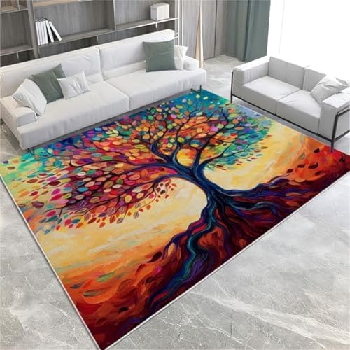 SANTPOT Abstrakte Malereien Teppichbaum Der Lebensmaschine Waschbare Fläche Teppich Weich, SANTPOT Abstrakte Malereien Teppichbaum Der Lebensmaschine Waschbare Fläche Teppich Weich, von SANTPOT