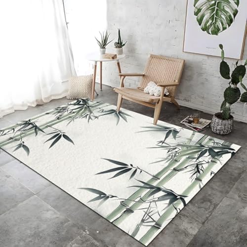 SANTPOT Bereich Teppich Farbenfrohe Lounge Teppiche, Teppich Innenteppich Chinesisch Tinte Malerei Bambus Design Großer Teppich Atmungsaktiv Und Weich Für Schlafzimmer Küchen Schlafsaal, von SANTPOT