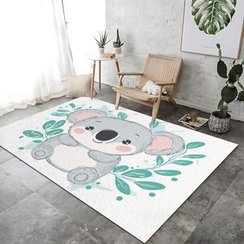SANTPOT Bereich Teppich Leichte Lounge Teppiche, Teppich Innenteppich Süßes Koala Clip Art Design Großer Teppich Teppich Atmungsaktiv Und Weich Für Schlafzimmer Küchen Schlafsaal, von SANTPOT