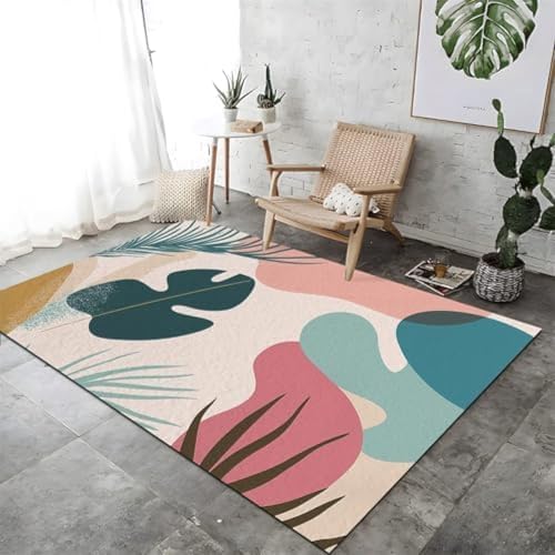 SANTPOT Bereich Teppiche Abstrakte Tropische Blätter Nicht -Schlupfteppich Verblassen Widerstand, SANTPOT Bereich Teppiche Abstrakte Tropische Blätter Nicht -Schlupfteppich Verblassen Widerstand, von SANTPOT