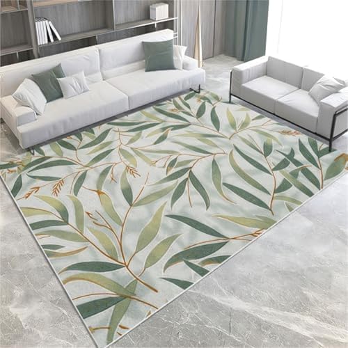 SANTPOT Blassgrüne Teppiche Weiden Pflanze Blätter Nicht Rutschfierbare Fläche Teppich Kurze Stapelbodenmatte Für Wohnzimmer Schlafzimmer Badezimmer Küche & Büro,160x230cm SANTPOT Blassgrüne Teppiche Weiden Pflanze Blätter Nicht Rutschfierbare Fläche Teppich Kurze Stapelbodenmatte Für Wohnzimmer Schlafzimmer Badezimmer Küche & Büro,160x230cm von SANTPOT