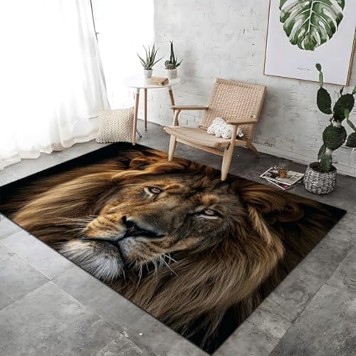 SANTPOT Brauner Waschbarer Schlafzimmer Teppich Wild Männlicher Löwen Druck Nicht -Schlupf Leichte Dünne Akzent Teppiche Innenboden Teppich Für Schlafzimmer Esszimmer Büro Küche Küche, SANTPOT Brauner Waschbarer Schlafzimmer Teppich Wild Männlicher Löwen Druck Nicht -Schlupf Leichte Dünne Akzent Teppiche Innenboden Teppich Für Schlafzimmer Esszimmer Büro Küche Küche, von SANTPOT