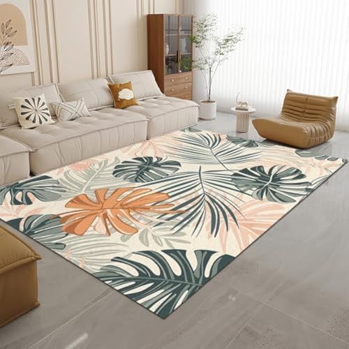 SANTPOT Leichte Nicht-Schlupftürteppich Vintage Tropical Blätter Themen Teppiche Für Wohnzimmer, Schlafzimmer Polyester Weich, SANTPOT Leichte Nicht-Schlupftürteppich Vintage Tropical Blätter Themen Teppiche Für Wohnzimmer, Schlafzimmer Polyester Weich, von SANTPOT