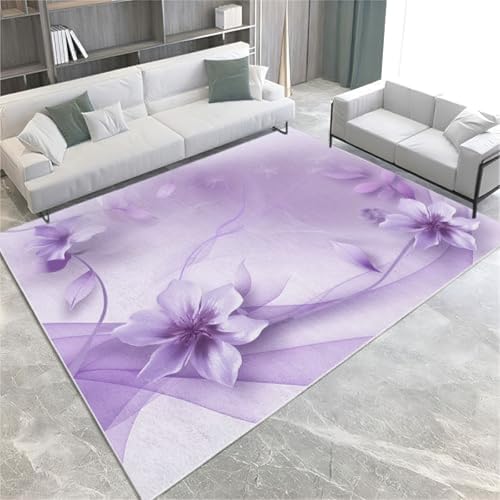 SANTPOT Lila Fläche Teppiche Tulpenblüten Nicht rutschfeste Fläche Teppich 180 X 240 cm Kurze Stapelbodenmatte Für Wohnzimmer Schlafzimmer Badezimmer Küche & Büro,180 X 240 cm SANTPOT Lila Fläche Teppiche Tulpenblüten Nicht rutschfeste Fläche Teppich 180 X 240 cm Kurze Stapelbodenmatte Für Wohnzimmer Schlafzimmer Badezimmer Küche & Büro,180 X 240 cm von SANTPOT