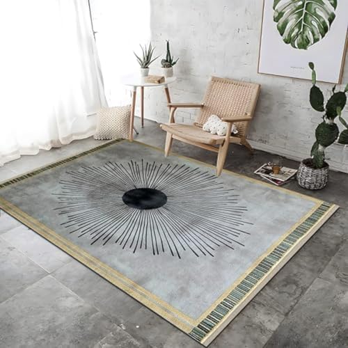 SANTPOT Moderne Sonnenstrahlen Streuung Texturdruck Teppich Dekoration Dunkelgrau Nicht Rutschfeiner Teppich Boden Teppiche Waschbar Nicht Rutschernde Atmungsaktiv Für Schlafzimmer SANTPOT Moderne Sonnenstrahlen Streuung Texturdruck Teppich Dekoration Dunkelgrau Nicht Rutschfeiner Teppich Boden Teppiche Waschbar Nicht Rutschernde Atmungsaktiv Für Schlafzimmer von SANTPOT
