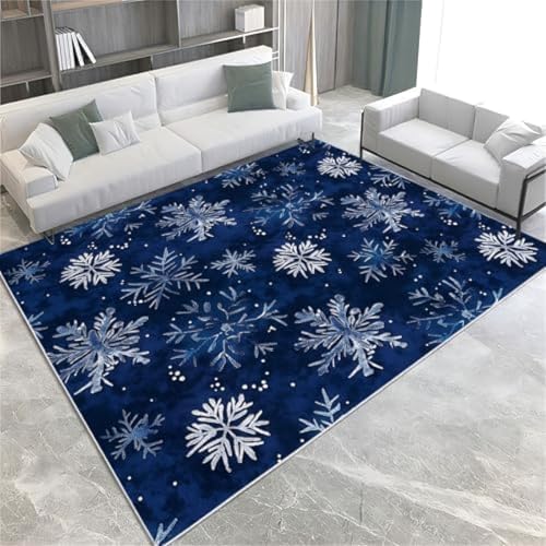 SANTPOT Navy Blue Area Teppiche Geometrischer Schnee Nicht Rutschfable Fläche Teppich Kurze Stapelbodenmatte Für Wohnzimmer Schlafzimmer Badezimmer Küche & Büro, SANTPOT Navy Blue Area Teppiche Geometrischer Schnee Nicht Rutschfable Fläche Teppich Kurze Stapelbodenmatte Für Wohnzimmer Schlafzimmer Badezimmer Küche & Büro, von SANTPOT
