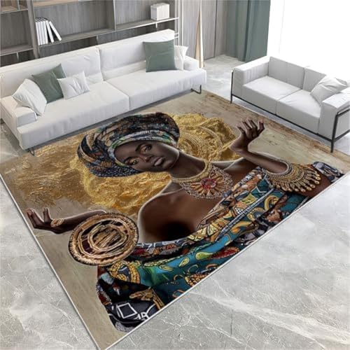 SANTPOT Ölmalerei-Stil Teppiche Afrikanische Frauen Nicht rutschfeste Fläche Teppich Kurze Stapelbodenmatte Für Wohnzimmer Schlafzimmer Badezimmer Küche & Büro, SANTPOT Ölmalerei-Stil Teppiche Afrikanische Frauen Nicht rutschfeste Fläche Teppich Kurze Stapelbodenmatte Für Wohnzimmer Schlafzimmer Badezimmer Küche & Büro, von SANTPOT