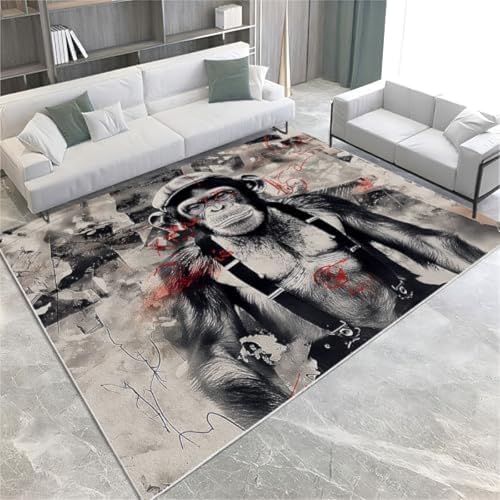 SANTPOT Porträtbereich Teppiche Graffiti AFFE Nicht rutschfeste Waschbar Teppich 60 X 90 cm Kurze Stapelbodenmatte Für Wohnzimmer Schlafzimmer Badezimmer Küche & Büro,180 X 240 cm SANTPOT Porträtbereich Teppiche Graffiti AFFE Nicht rutschfeste Waschbar Teppich 60 X 90 cm Kurze Stapelbodenmatte Für Wohnzimmer Schlafzimmer Badezimmer Küche & Büro,180 X 240 cm von SANTPOT