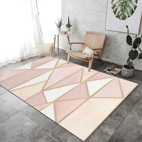 SANTPOT Reflektierende Metall Geometrische Linien Druck Teppich Dekoration Rosa Nicht-Schlupf-Boden Teppiche Waschbarer Nicht Rutsches Atmungsaktives Für Schlafzimmer Hausdekoration, SANTPOT Reflektierende Metall Geometrische Linien Druck Teppich Dekoration Rosa Nicht-Schlupf-Boden Teppiche Waschbarer Nicht Rutsches Atmungsaktives Für Schlafzimmer Hausdekoration, von SANTPOT
