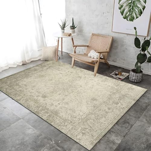 SANTPOT Retro Blumengeometrische Muster-Druck Teppich Dekoration Hellgrau Nicht Rutscher Boden Teppiche Waschbar Nicht Rutschernde Atmungsaktiv Für Schlafzimmer Hausdekoration, SANTPOT Retro Blumengeometrische Muster-Druck Teppich Dekoration Hellgrau Nicht Rutscher Boden Teppiche Waschbar Nicht Rutschernde Atmungsaktiv Für Schlafzimmer Hausdekoration, von SANTPOT