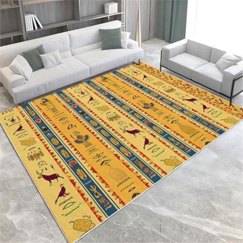 Vintage Stripes Fläche Teppiche Antike Ägyptische Symbole Waschbar Teppich Nicht rutschfest, von SANTPOT