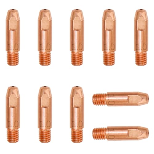 SANTUO Kontaktspitze Schweißdüsen für Schweißgerät 10 Stück 1.0MM Stromdüse aus Kupfer M6 Schweißzubehör Set für 24KD MB24 MIG MAG Schweißbrenner SANTUO Kontaktspitze Schweißdüsen für Schweißgerät 10 Stück 1.0MM Stromdüse aus Kupfer M6 Schweißzubehör Set für 24KD MB24 MIG MAG Schweißbrenner von SANTUO