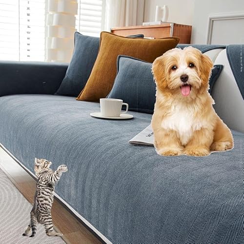 SANTUO Sofabezug Antirutsch,Sofa überzug Sofaschoner rutschfest,Sofa Cushion Sofaschutz L Form Ecksofa,Couch Bezug Schmutzabweisend Sofaschutz Hund Kratzschutz Katze,Blue Gray2-70x120cm von SANTUO