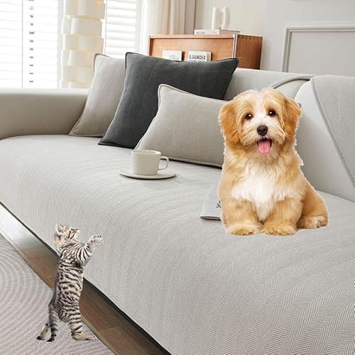 SANTUO Sofabezug Antirutsch,Sofa überzug Sofaschoner rutschfest,Sofa Cushion Sofaschutz L Form Ecksofa,Couch Bezug Schmutzabweisend Sofaschutz Hund Kratzschutz Katze,White2-70x70cm von SANTUO