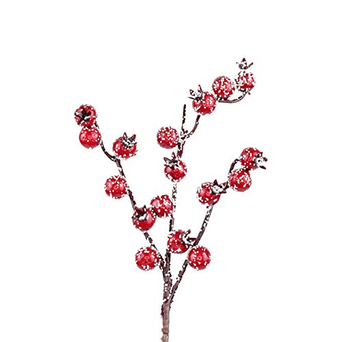 SANWOOD 10 Stück Mini-Weihnachts-Fruchtbeere Stechpalmenbeeren künstliche Blumendekoration für Weihnachtsbaum Garten Dekorationen Blumenkranz DIY Handwerk (#1) von SANWOOD