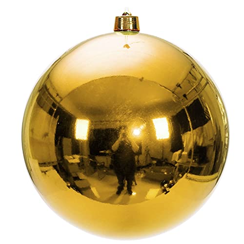 SANWOOD 40 cm Weihnachtskugel, feine Verarbeitung, Spiegeloberfläche mit Aufhängeloch, Weihnachtsbaumschmuck, umweltfreundlich, bruchsicher, Weihnachtskugel, Ornamente für Party, Goldene L von SANWOOD