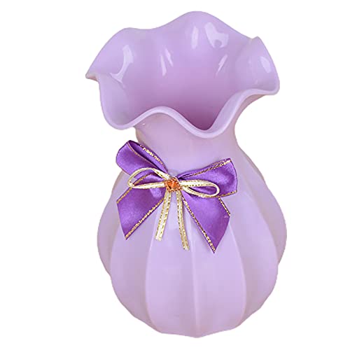 SANWOOD Design Blumenvase Kreative Dekoration Blume Vase Shatter Proof Desktop Decor Mini Lotus Blatt Mund Imitation Keramikvase für Home - Lila von SANWOOD