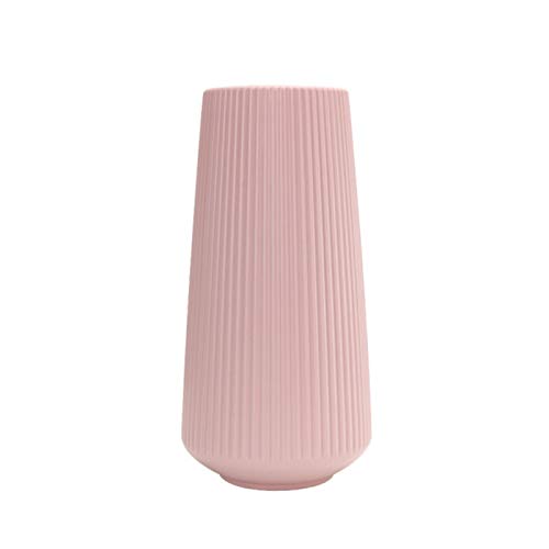 SANWOOD Geometrische Keramikvase, künstliche Blumen Bouquet Töpfe, moderne Pflanzen dekorative Vase, Kunststoff nordischer Stil Vase getrocknete Blumen Arrangement Topflappen Home Office Decor - Pink von SANWOOD