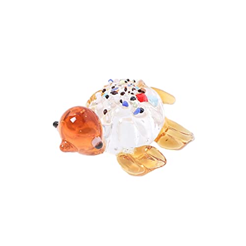 SANWOOD Glasschildkröte Miniatur-Dekor, niedliche Mini-Glasfigur, Bonsai-Figur, Ornament, kreative Heimtisch-Dekoration, Geschenk, Orange von SANWOOD