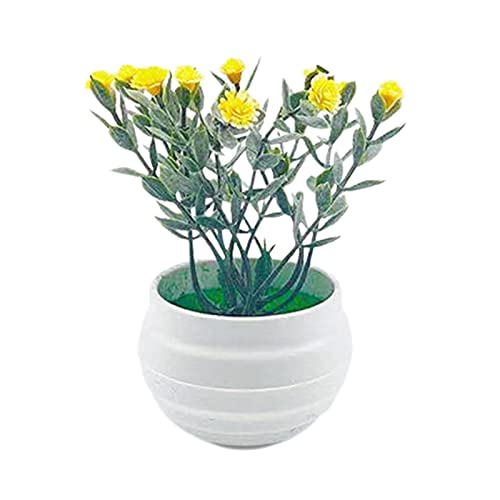 SANWOOD Mini-Bonsai-Kunstpflanzen, Blumen, künstliche Pflanze, verblasst nicht, voller Vitalität, Ornament, künstliche Pflanze für Zuhause, Gelb von SANWOOD
