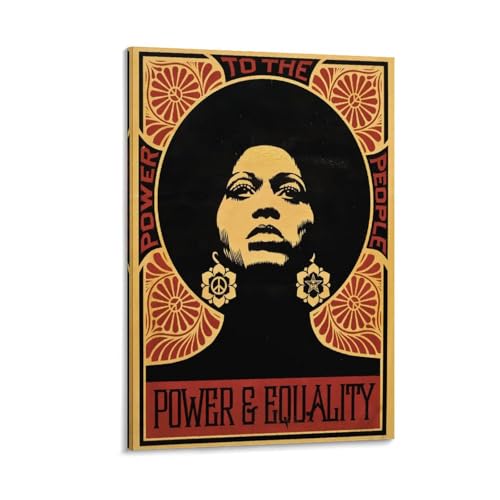 SANWYA Angela_Davis 1970 Poster auf Leinwand, Kunstposter und Wandkunst, Gemälde, Rahmen-Stil, 40 x 60 cm von SANWYA