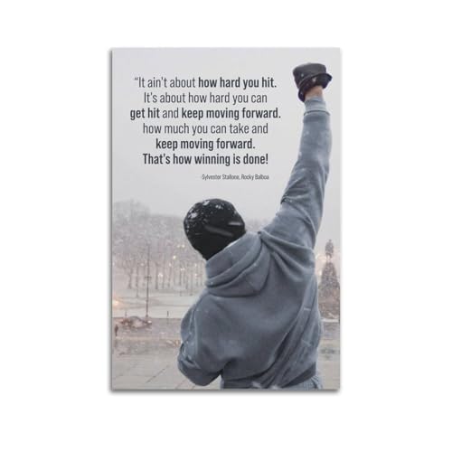 SANWYA Dekorativer Kunstdruck auf Leinwand, Motiv: Rocky-Balboa-Zitat, Wandkunst, Wohnzimmer, Schlafzimmer, Poster, Gemälde, 40 x 60 cm von SANWYA